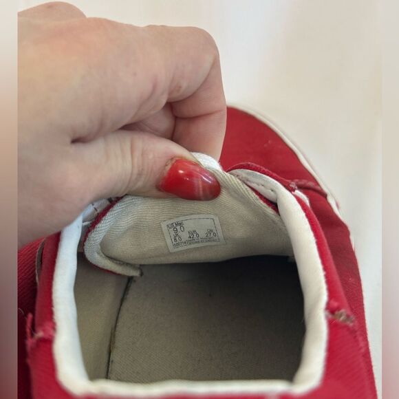 Vans Red White Men’s Size 9 Skate Shoes Old Skool Canvas Low - Picture 5 of 11